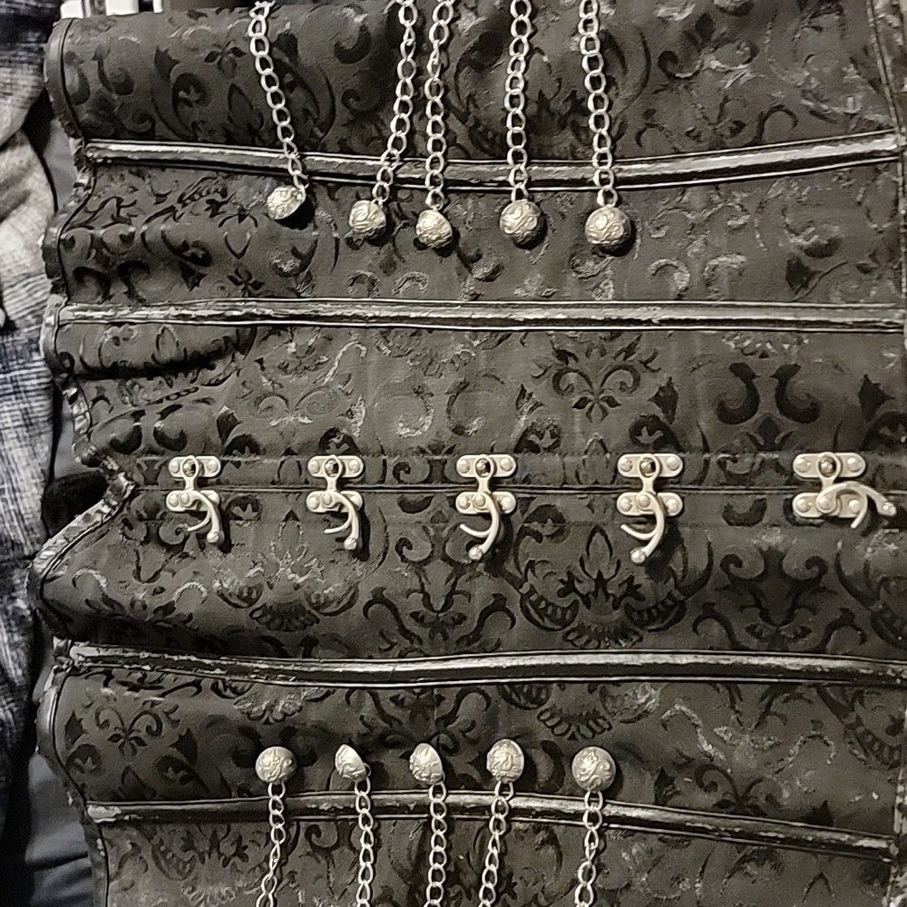 Black steam punk style corset
